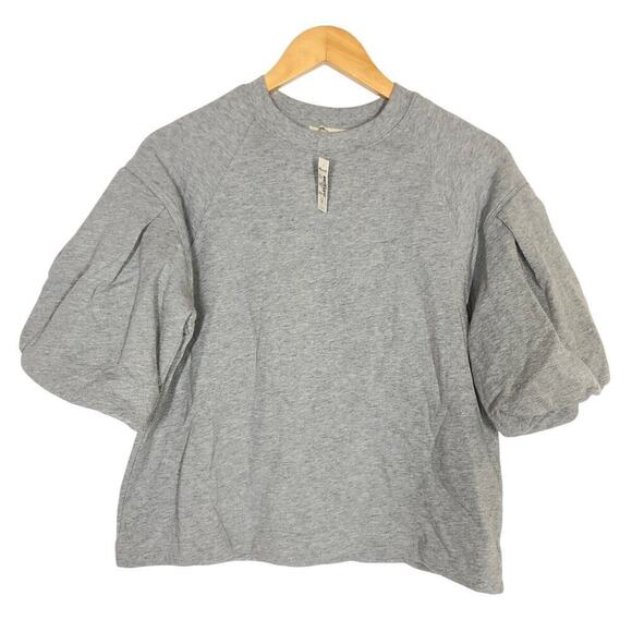 Madewell Puff Sleeve Sweatshirt Tee Gray NWT XS - Picture 4 of 9